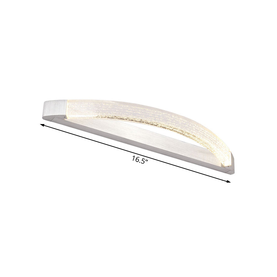 Silver Bow-Shaped Wall Mount Light Contemporary Bubble Crystal LED Vanity Light in Natural Light for Bathroom, 12.5"/16.5"/20" Wide Clearhalo 'Modern wall lights' 'Modern' 'Vanity Lights' 'Wall Lights' Lighting' 132272