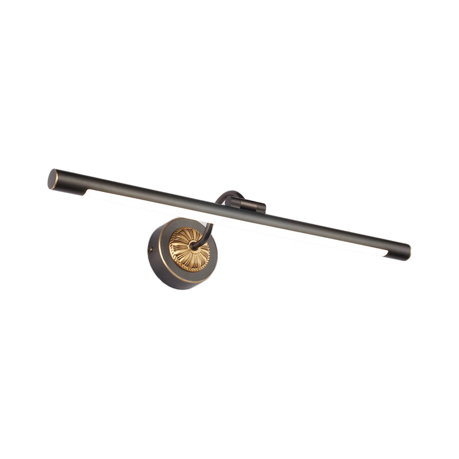 Black/Gold Finish Tubular Wall Light Fixture Vintage LED Acrylic and Metal Vanity Sconce Light, 17"/22" Diameter Clearhalo 'Cast Iron' 'Glass' 'Industrial' 'Modern wall lights' 'Modern' 'Tiffany' 'Traditional wall lights' 'Vanity Lights' 'Wall Lights' Lighting' 132292