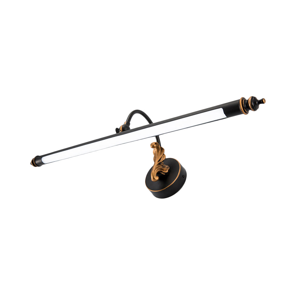Black Tubular Vanity Lighting Modernist 19"/25" W LED Metal Wall Sconce Light in Warm/White Light for Bathroom Clearhalo 'Cast Iron' 'Glass' 'Industrial' 'Modern wall lights' 'Modern' 'Tiffany' 'Traditional wall lights' 'Vanity Lights' 'Wall Lights' Lighting' 132315
