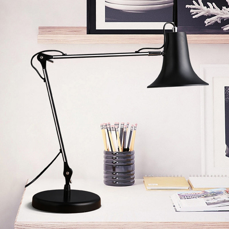 Bell Shaped Desk Lamp Contemporary Stylish Metal 1 Light Study Room Adjustable Desk Lighting in Black Clearhalo 'Lamps' 'Table Lamps' Lighting' 133686