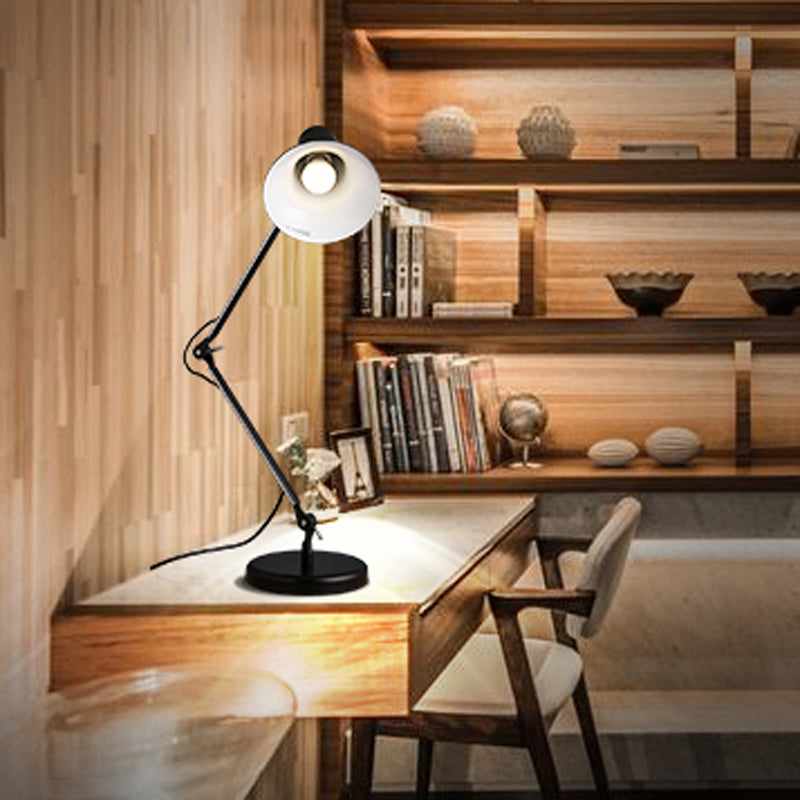 Bell Shaped Desk Lamp Contemporary Stylish Metal 1 Light Study Room Adjustable Desk Lighting in Black Clearhalo 'Lamps' 'Table Lamps' Lighting' 133687