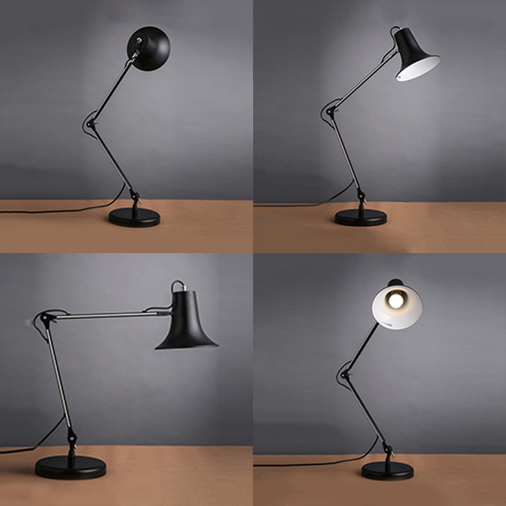 Bell Shaped Desk Lamp Contemporary Stylish Metal 1 Light Study Room Adjustable Desk Lighting in Black Clearhalo 'Lamps' 'Table Lamps' Lighting' 133689