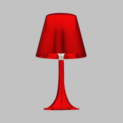 1 Light Reading Table Lighting with Cone White Glass Shade Modernist Red/Blue/Yellow Nightstand Lamp Clearhalo 'Lamps' 'Table Lamps' Lighting' 133736