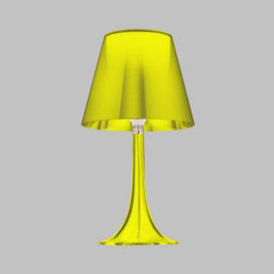 1 Light Reading Table Lighting with Cone White Glass Shade Modernist Red/Blue/Yellow Nightstand Lamp Clearhalo 'Lamps' 'Table Lamps' Lighting' 133737