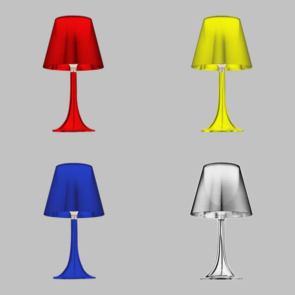 1 Light Reading Table Lighting with Cone White Glass Shade Modernist Red/Blue/Yellow Nightstand Lamp Clearhalo 'Lamps' 'Table Lamps' Lighting' 133739