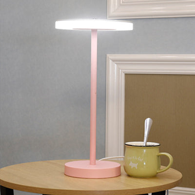 Macaron Style Rounded Table Lamp Acrylic LED Living Room Table Lighting in Blue/Green, Warm/White Light Pink Clearhalo 'Lamps' 'Table Lamps' Lighting' 133890