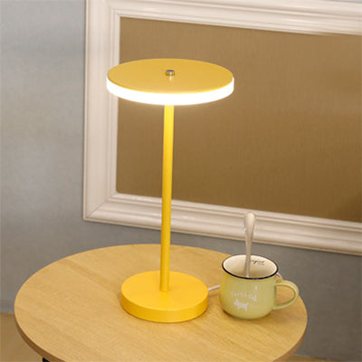 Macaron Style Rounded Table Lamp Acrylic LED Living Room Table Lighting in Blue/Green, Warm/White Light Yellow Clearhalo 'Lamps' 'Table Lamps' Lighting' 133892