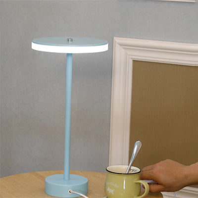 Macaron Style Rounded Table Lamp Acrylic LED Living Room Table Lighting in Blue/Green, Warm/White Light Blue Clearhalo 'Lamps' 'Table Lamps' Lighting' 133895