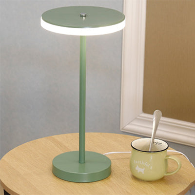 Macaron Style Rounded Table Lamp Acrylic LED Living Room Table Lighting in Blue/Green, Warm/White Light Green Clearhalo 'Lamps' 'Table Lamps' Lighting' 133898