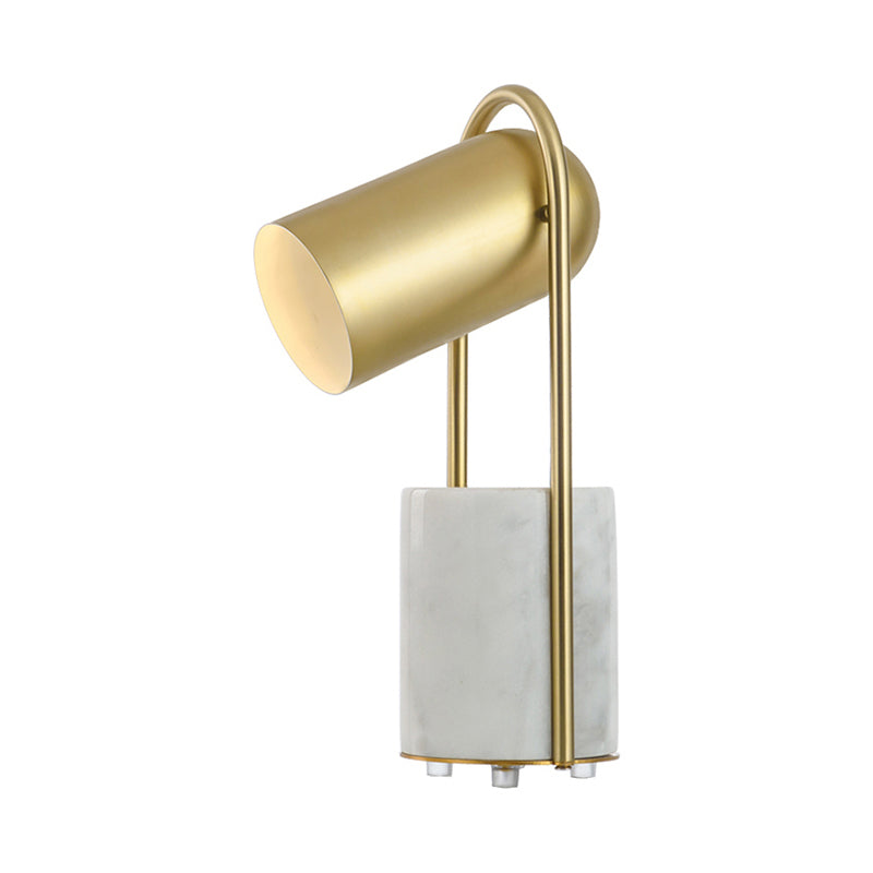 Golden Bell Shade Table Lamp Contemporary Style 1 Bulb Metallic Table Light with Marble Base Clearhalo 'Lamps' 'Table Lamps' Lighting' 134017