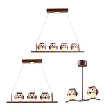 Animal Chandelier with Owl Metal Pendant Light for Living Room Child Bedroom Clearhalo 'Ceiling Lights' 'Island Lights' Lighting' 13402