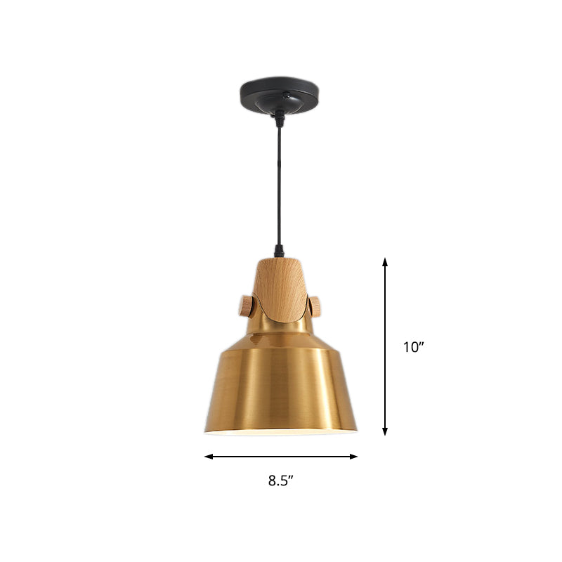 Dome Metal Pendant Lighting Modern 1 Light Brass Hanging Lamp Kit for Restaurant, 8.5"/14" Wide Clearhalo 'Ceiling Lights' 'Modern Pendants' 'Modern' 'Pendant Lights' 'Pendants' Lighting' 135145