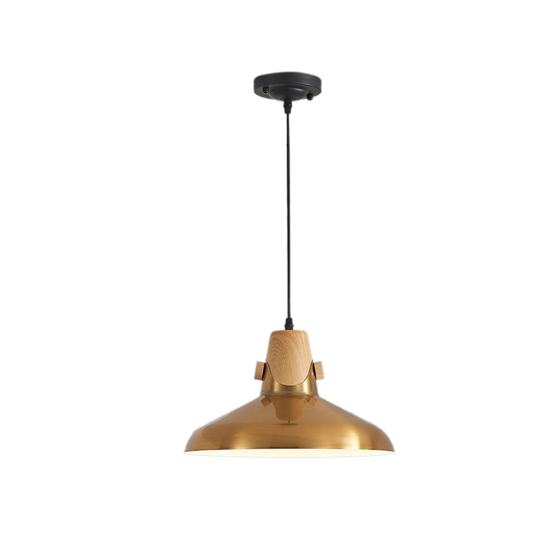 Dome Metal Pendant Lighting Modern 1 Light Brass Hanging Lamp Kit for Restaurant, 8.5"/14" Wide Clearhalo 'Ceiling Lights' 'Modern Pendants' 'Modern' 'Pendant Lights' 'Pendants' Lighting' 135148