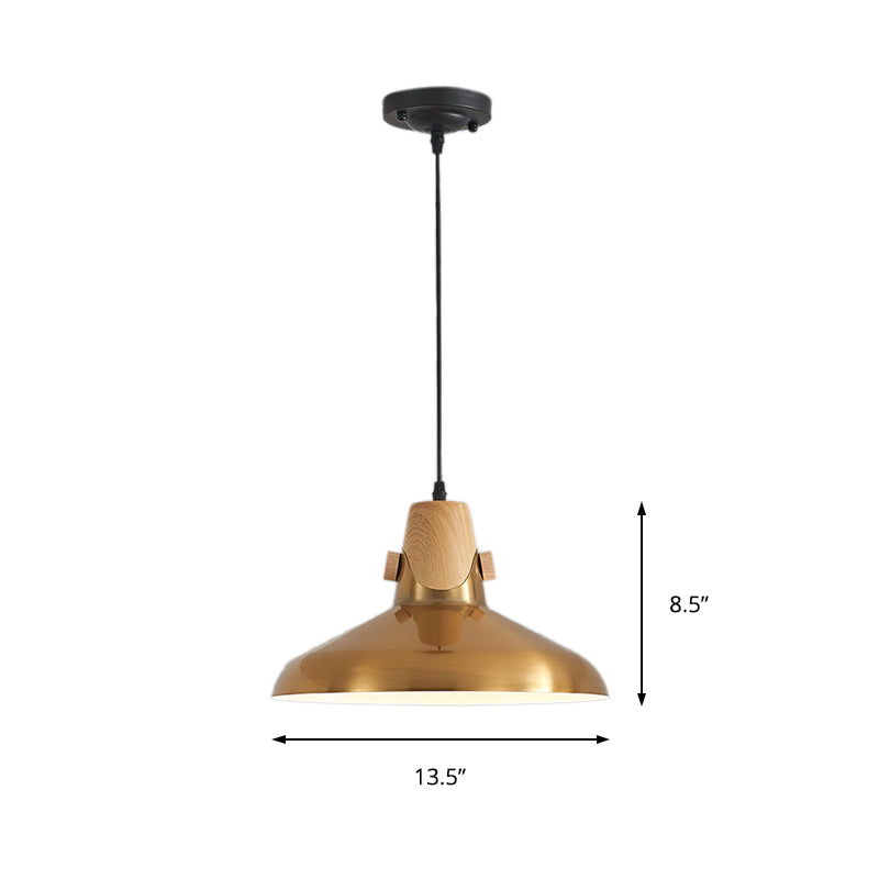 Dome Metal Pendant Lighting Modern 1 Light Brass Hanging Lamp Kit for Restaurant, 8.5"/14" Wide Clearhalo 'Ceiling Lights' 'Modern Pendants' 'Modern' 'Pendant Lights' 'Pendants' Lighting' 135149