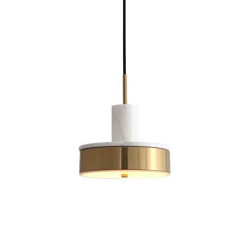 Drum Pendant Lamp Contemporary Metal 1 Light Black/White/Dark Green Led Hanging Ceiling Light for Dining Room Clearhalo 'Ceiling Lights' 'Modern Pendants' 'Modern' 'Pendant Lights' 'Pendants' Lighting' 135178