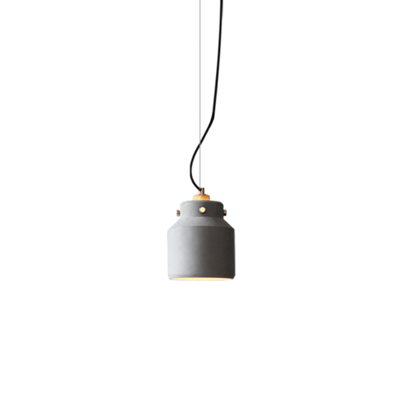 Masion Jar Cement Suspension Lighting Modernist 1 Light Grey Hanging Ceiling Lamp, 7"/10"/12.5" Wide Grey 7" Clearhalo 'Ceiling Lights' 'Modern Pendants' 'Modern' 'Pendant Lights' 'Pendants' Lighting' 135234