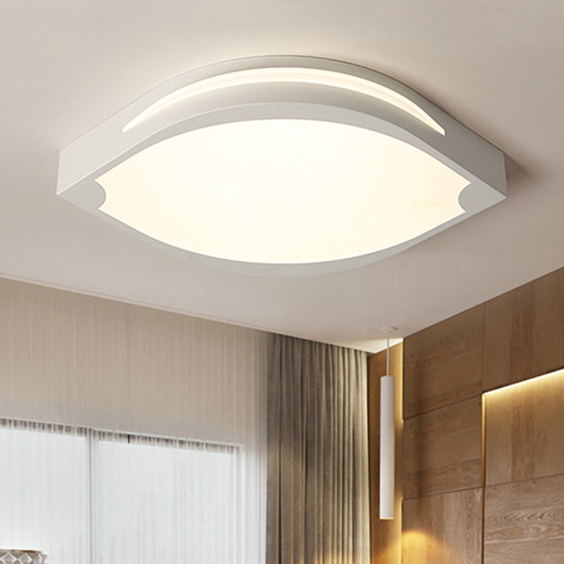 Contemporary Leaf Shaped Ceiling Light 23.5"/27.5" Dia LED Acrylic Flush Pendant Light in White, Warm/White Lighting White Clearhalo 'Ceiling Lights' 'Close To Ceiling Lights' 'Close to ceiling' 'Flush mount' Lighting' 135345