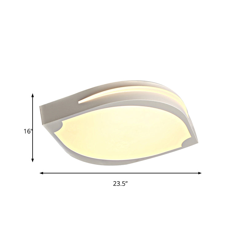 Contemporary Leaf Shaped Ceiling Light 23.5"/27.5" Dia LED Acrylic Flush Pendant Light in White, Warm/White Lighting Clearhalo 'Ceiling Lights' 'Close To Ceiling Lights' 'Close to ceiling' 'Flush mount' Lighting' 135348