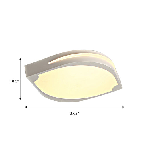 Contemporary Leaf Shaped Ceiling Light 23.5"/27.5" Dia LED Acrylic Flush Pendant Light in White, Warm/White Lighting Clearhalo 'Ceiling Lights' 'Close To Ceiling Lights' 'Close to ceiling' 'Flush mount' Lighting' 135349