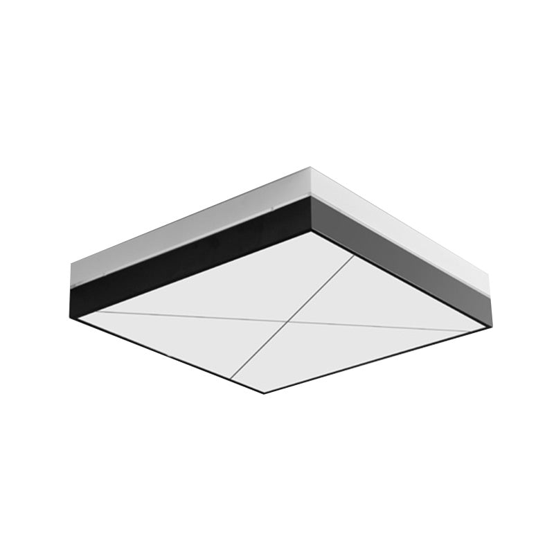 White Square Flush Light Fixture Modern Style Acrylic and Metal LED Bedroom Ceiling Light in Warm/White Lighting Clearhalo 'Ceiling Lights' 'Close To Ceiling Lights' 'Close to ceiling' 'Flush mount' Lighting' 135435