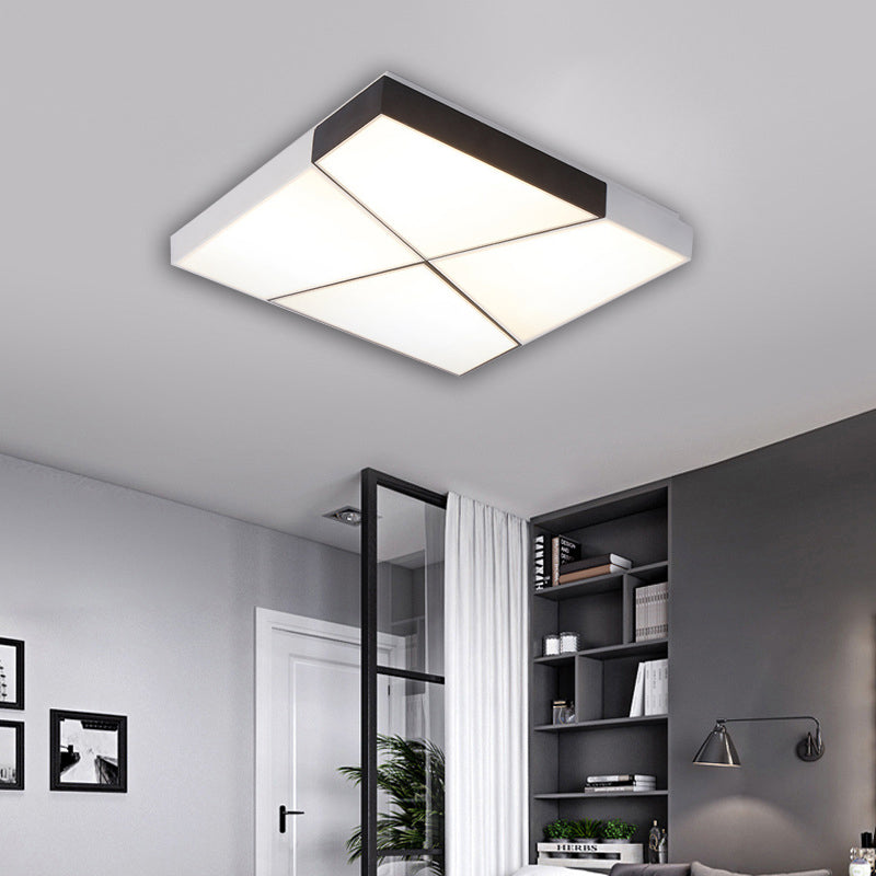 LED Squared Ceiling Mount Light Contemporary White Acrylic Flushmount Lighting for Bedroom Clearhalo 'Ceiling Lights' 'Close To Ceiling Lights' 'Close to ceiling' 'Flush mount' Lighting' 135473