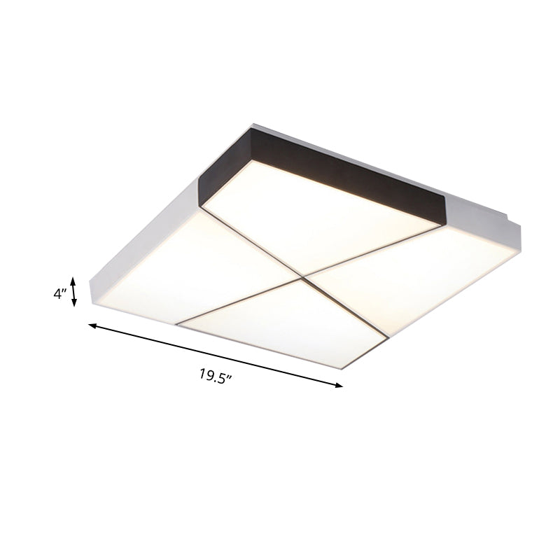 LED Squared Ceiling Mount Light Contemporary White Acrylic Flushmount Lighting for Bedroom Clearhalo 'Ceiling Lights' 'Close To Ceiling Lights' 'Close to ceiling' 'Flush mount' Lighting' 135475