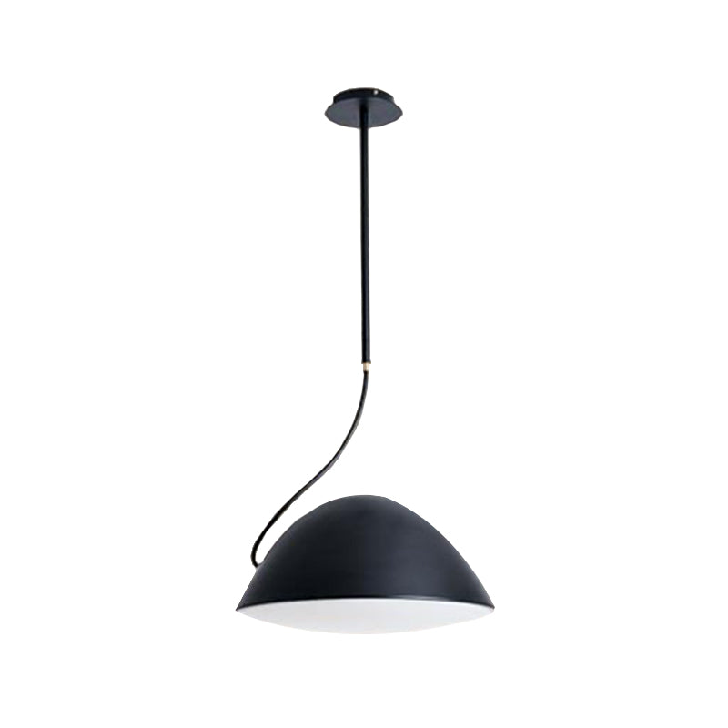 Black/White Dome Hanging Pendant Light Contemporary Metal 1 Light Suspension Light for Dining Room Clearhalo 'Ceiling Lights' 'Modern Pendants' 'Modern' 'Pendant Lights' 'Pendants' Lighting' 135632