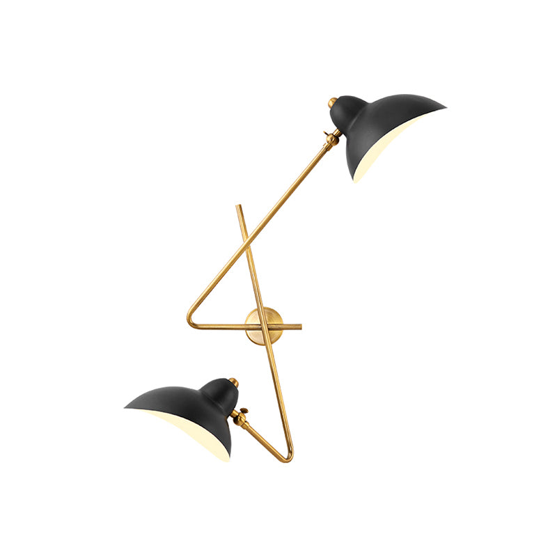 Metal Duckbill Wall Sconce Lamp Modernism Style 2 Lights Wall Light Fixture in Black for Living Room Clearhalo 'Cast Iron' 'Glass' 'Industrial' 'Modern wall lights' 'Modern' 'Tiffany' 'Traditional wall lights' 'Wall Lamps & Sconces' 'Wall Lights' Lighting' 135672