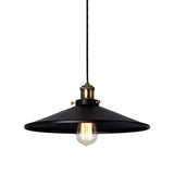 Loft Stylish Saucer Pendant Ceiling Light 8.5"/10" Diameter 1 Head Metallic Hanging Lamp in Black for Foyer Clearhalo 'Art Deco Pendants' 'Black' 'Cast Iron' 'Ceiling Lights' 'Ceramic' 'Crystal' 'Industrial Pendants' 'Industrial' 'Metal' 'Middle Century Pendants' 'Pendant Lights' 'Pendants' 'Rustic Pendants' 'Tiffany' Lighting' 135693