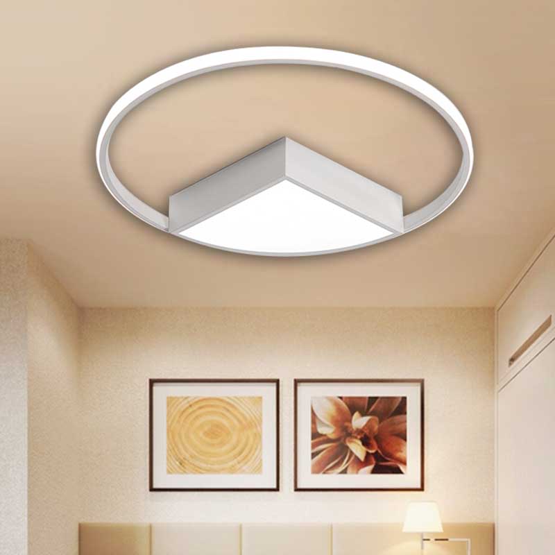 16"/19.5"/23.5" Wide Acrylic Sector Flushmount Simplicity LED Black/White Ceiling Lighting Fixture in Warm/White Light White Clearhalo 'Ceiling Lights' 'Close To Ceiling Lights' 'Close to ceiling' 'Flush mount' Lighting' 135962