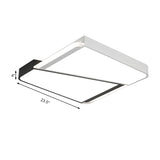 White Square Ceiling Flush Mount with Acrylic Shade Simple Style LED 18"/23.5" W Flush Mount Light for Bedroom in Warm/White Clearhalo 'Ceiling Lights' 'Close To Ceiling Lights' 'Close to ceiling' 'Flush mount' Lighting' 136183