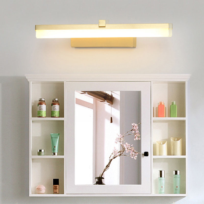 Contemporary LED Vanity Lighting with Acrylic Shade Yellow Slim Wall Mounted Lamp for Bathroom, 9.5"/16" W Yellow Clearhalo 'Cast Iron' 'Glass' 'Industrial' 'Modern wall lights' 'Modern' 'Tiffany' 'Traditional wall lights' 'Vanity Lights' 'Wall Lights' Lighting' 136223