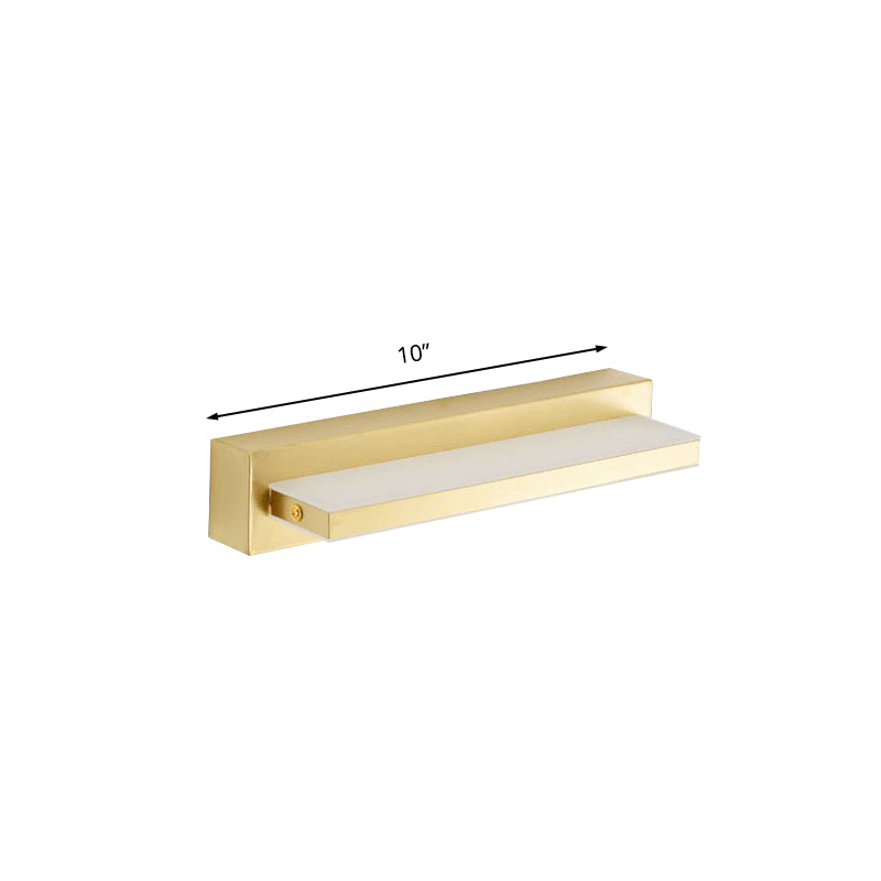 Modernism Style LED Vanity Lighting with Acrylic Shade Yellow Rectangular Wall Mount Light for Bedroom, 10"/16" Width Clearhalo 'Cast Iron' 'Glass' 'Industrial' 'Modern wall lights' 'Modern' 'Tiffany' 'Traditional wall lights' 'Vanity Lights' 'Wall Lights' Lighting' 136244