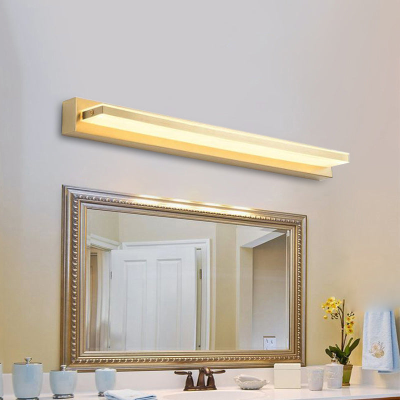 Modernism Style LED Vanity Lighting with Acrylic Shade Yellow Rectangular Wall Mount Light for Bedroom, 10"/16" Width Yellow 22" Clearhalo 'Cast Iron' 'Glass' 'Industrial' 'Modern wall lights' 'Modern' 'Tiffany' 'Traditional wall lights' 'Vanity Lights' 'Wall Lights' Lighting' 136249