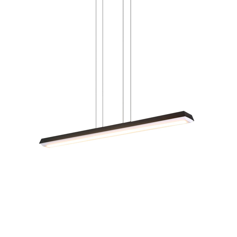 Led Office Pendant Lighting with Slim Rectangular Linear Metal Shade Modern Black Hanging Lamp Kit for Office Clearhalo 'Ceiling Lights' 'Modern Pendants' 'Modern' 'Pendant Lights' 'Pendants' Lighting' 136367