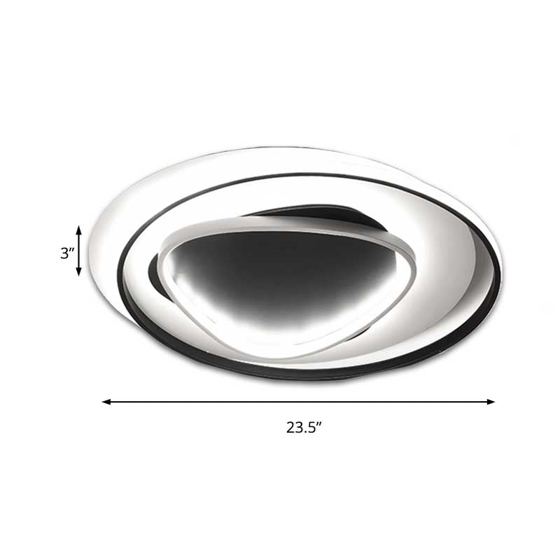 18"/23.5" Wide Acrylic Circle Flushmount Light Modern LED Black Ceiling Flush Light in Warm/White Light Clearhalo 'Ceiling Lights' 'Close To Ceiling Lights' 'Close to ceiling' 'Flush mount' Lighting' 136519