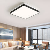 Black and White Square Ceiling Light Modern Simple Acrylic Shade LED Flush Lighting for Bedroom Black Clearhalo 'Ceiling Lights' 'Close To Ceiling Lights' 'Close to ceiling' 'Flush mount' Lighting' 136520