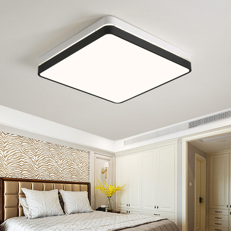 Black and White Square Ceiling Light Modern Simple Acrylic Shade LED Flush Lighting for Bedroom Clearhalo 'Ceiling Lights' 'Close To Ceiling Lights' 'Close to ceiling' 'Flush mount' Lighting' 136521