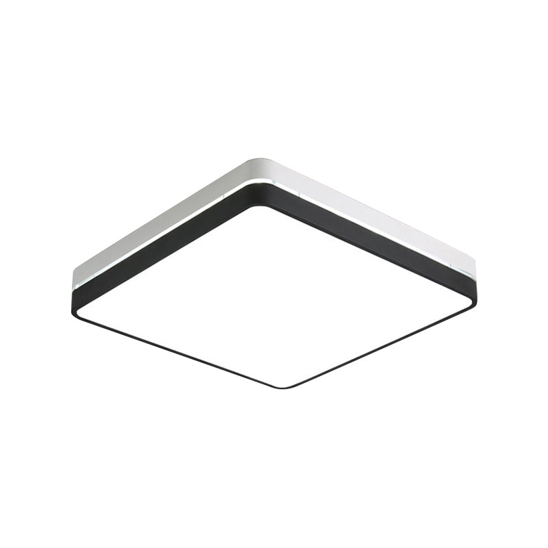 Black and White Square Ceiling Light Modern Simple Acrylic Shade LED Flush Lighting for Bedroom Clearhalo 'Ceiling Lights' 'Close To Ceiling Lights' 'Close to ceiling' 'Flush mount' Lighting' 136524