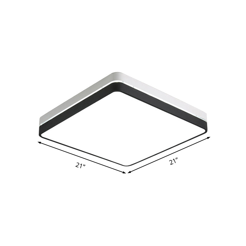 Black and White Square Ceiling Light Modern Simple Acrylic Shade LED Flush Lighting for Bedroom Clearhalo 'Ceiling Lights' 'Close To Ceiling Lights' 'Close to ceiling' 'Flush mount' Lighting' 136525