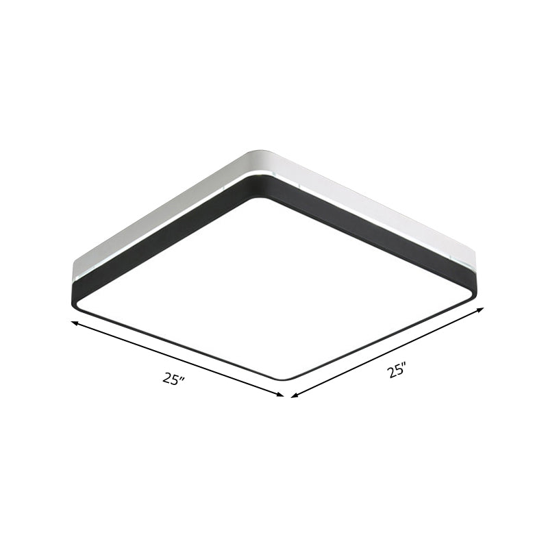 Black and White Square Ceiling Light Modern Simple Acrylic Shade LED Flush Lighting for Bedroom Clearhalo 'Ceiling Lights' 'Close To Ceiling Lights' 'Close to ceiling' 'Flush mount' Lighting' 136526