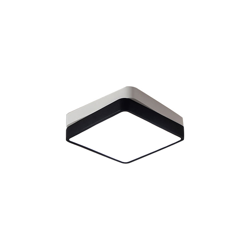 Black Square/Rectangular Flush Mount Nordic Metal LED Ceiling Light for Bedroom in Warm/White, 11"/19"/35.5" Wide Clearhalo 'Ceiling Lights' 'Close To Ceiling Lights' 'Close to ceiling' 'Flush mount' Lighting' 136529