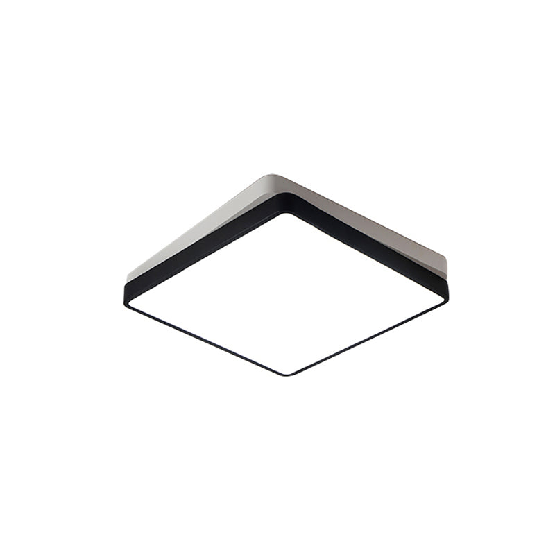 Black Square/Rectangular Flush Mount Nordic Metal LED Ceiling Light for Bedroom in Warm/White, 11"/19"/35.5" Wide Clearhalo 'Ceiling Lights' 'Close To Ceiling Lights' 'Close to ceiling' 'Flush mount' Lighting' 136533