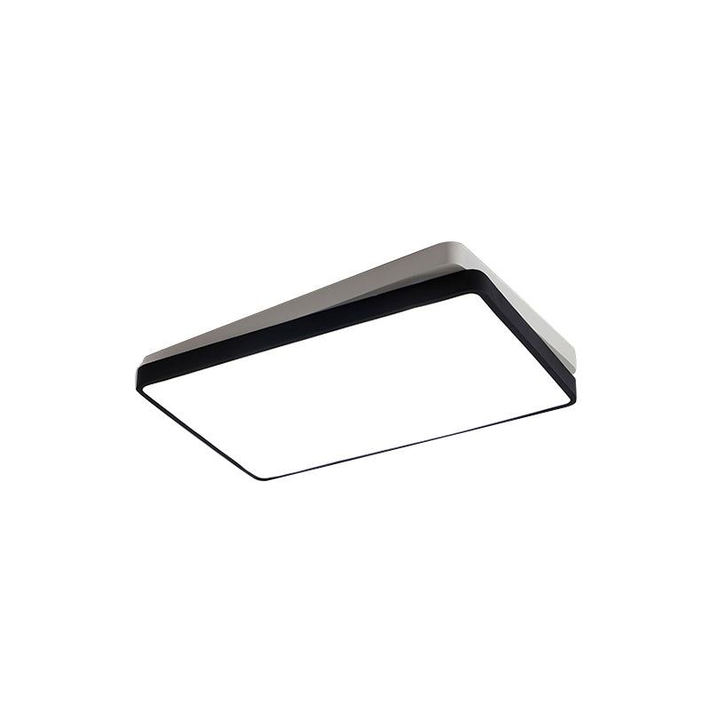 Black Square/Rectangular Flush Mount Nordic Metal LED Ceiling Light for Bedroom in Warm/White, 11"/19"/35.5" Wide Clearhalo 'Ceiling Lights' 'Close To Ceiling Lights' 'Close to ceiling' 'Flush mount' Lighting' 136537