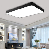 Led Bedroom Flush Mount with Rectangular Metal Shade Simple White/Black Flush Mount Light for Office Clearhalo 'Ceiling Lights' 'Close To Ceiling Lights' 'Close to ceiling' 'Flush mount' Lighting' 136549