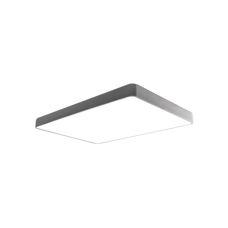 Led Bedroom Flush Mount with Rectangular Metal Shade Simple White/Black Flush Mount Light for Office Clearhalo 'Ceiling Lights' 'Close To Ceiling Lights' 'Close to ceiling' 'Flush mount' Lighting' 136554