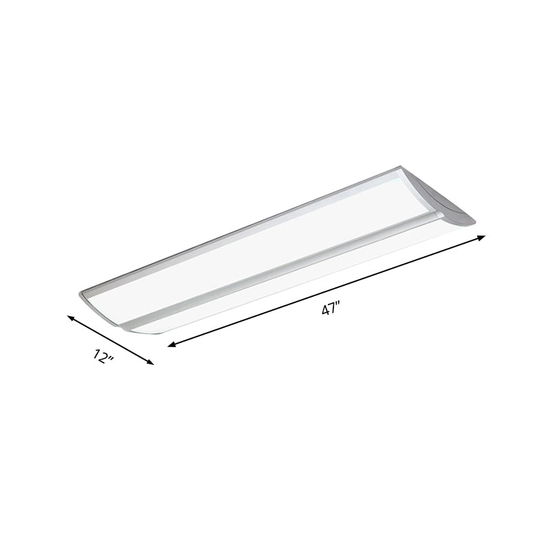 Simplicity Rectangular Flush Mount Metal Led Bedroom Flush Light Fixture in Silver Clearhalo 'Ceiling Lights' 'Close To Ceiling Lights' 'Close to ceiling' 'Flush mount' Lighting' 136596