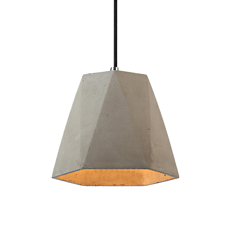 Contemporary Rectangle/Hexagon Pendant Light 1 Light Concrete Ceiling Light Fixture with Adjustable Cord in Grey Clearhalo 'Ceiling Lights' 'Modern Pendants' 'Modern' 'Pendant Lights' 'Pendants' Lighting' 136756