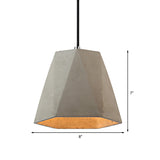 Contemporary Rectangle/Hexagon Pendant Light 1 Light Concrete Ceiling Light Fixture with Adjustable Cord in Grey Clearhalo 'Ceiling Lights' 'Modern Pendants' 'Modern' 'Pendant Lights' 'Pendants' Lighting' 136757