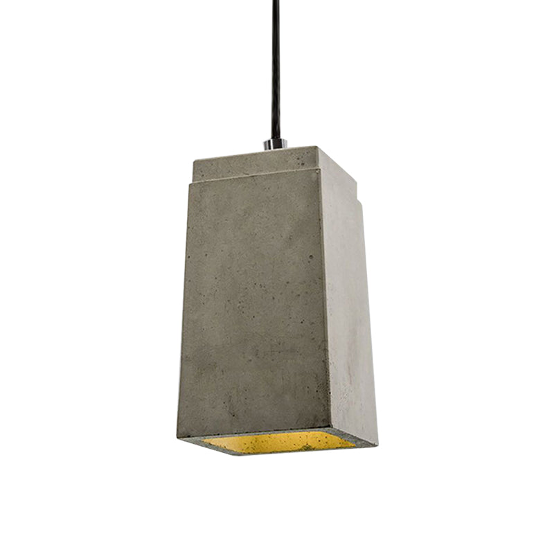 Contemporary Rectangle/Hexagon Pendant Light 1 Light Concrete Ceiling Light Fixture with Adjustable Cord in Grey Clearhalo 'Ceiling Lights' 'Modern Pendants' 'Modern' 'Pendant Lights' 'Pendants' Lighting' 136759